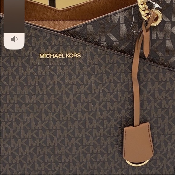 MICHAEL KORS LARGE X CHAIN LOGO
SHOULDER BAG BROWN SIGNATURE COLOR - Picture 8 of 16